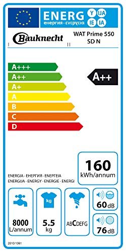 Bauknecht WAT Prime 550 SD N Toplader-Waschmaschine / 5,5 kg / 1000 UpM/Kurz 15 /Startzeitvorwahl/leise mit 60dB/ Mehrfachwasserschutz +/Kurz-Taste, Weiß - 7